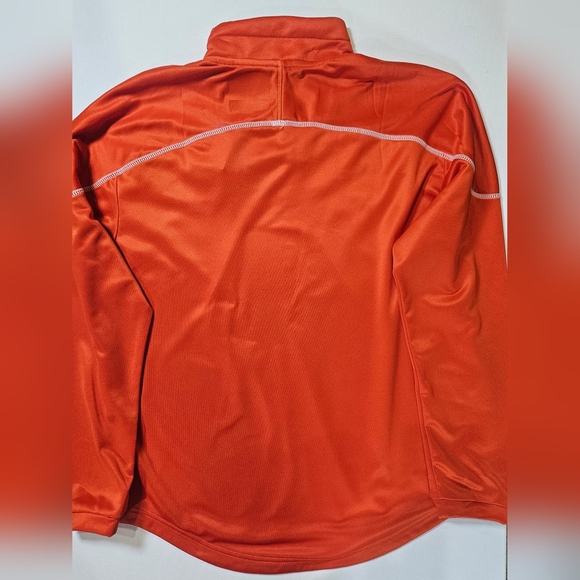 Adidas Sport Pullover Womens Medium 1/4 Button Orange White Performance Sweater - Picture 13 of 13